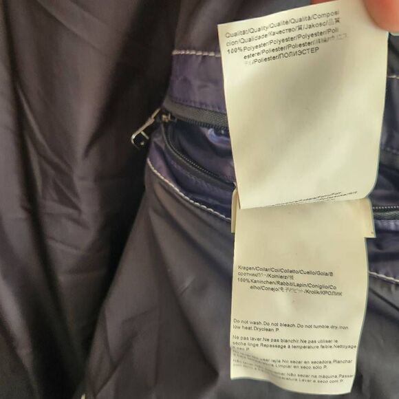 BOSS HUGO BOSS Men's Plum and Black Doobie Down Puffer Fur Collar Jacket Size 42 - Picture 6 of 6